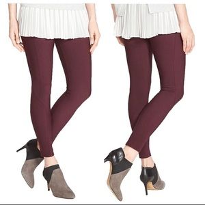 SPANX Micro Ribbed High Rise Maroon Burgundy Legging